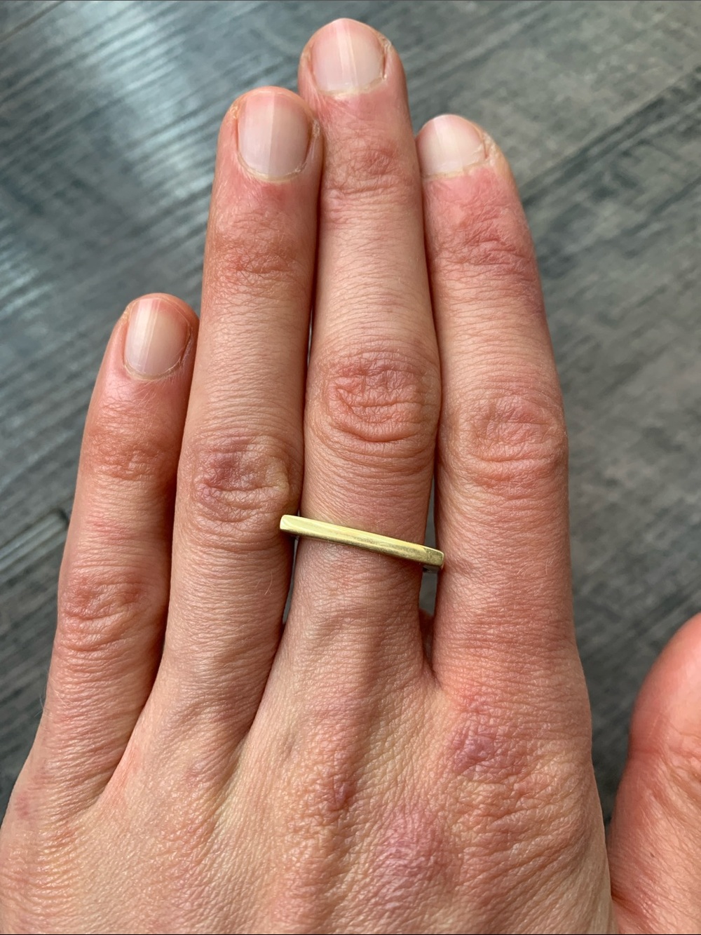 14k gold plated bar ring
